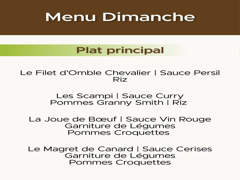 Menu du Dimanche Menu du Dimanche