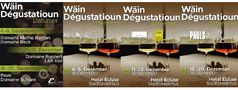 Winetasting at Hotel Ecluse